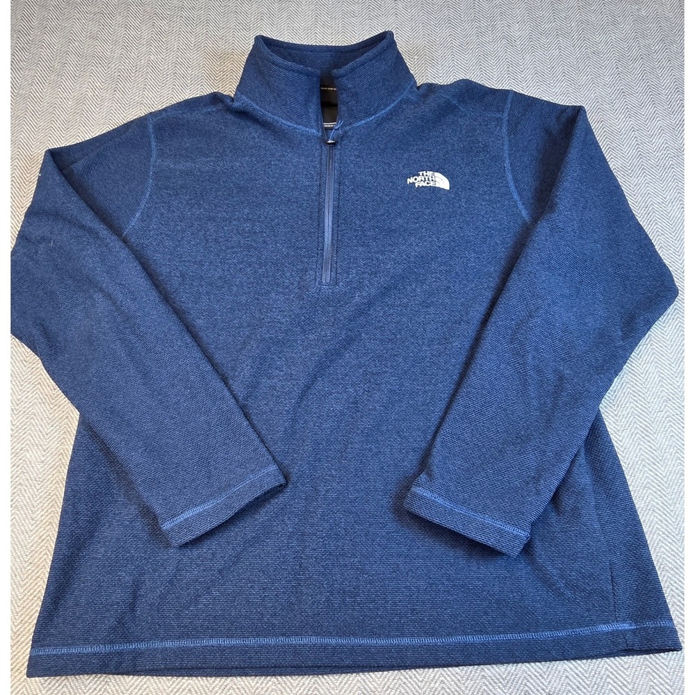 The North Face Mens XL Blue Heathered Quarter Zip Pullover Sweater Fleece
